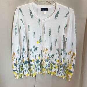 Cottagecore Womens Cardigan Small Floral Button Up Watercolor Boho Western 18566